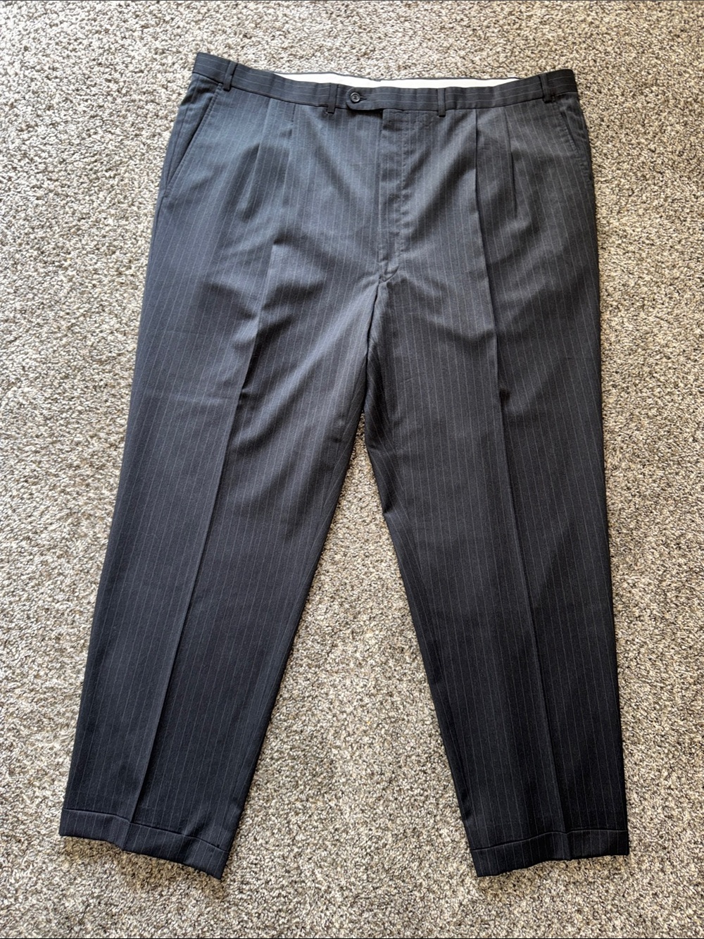Jack Victor mens 52L grey pinstripe 2-button 100% wool suit w/ trousers EUC - Picture 8 of 8